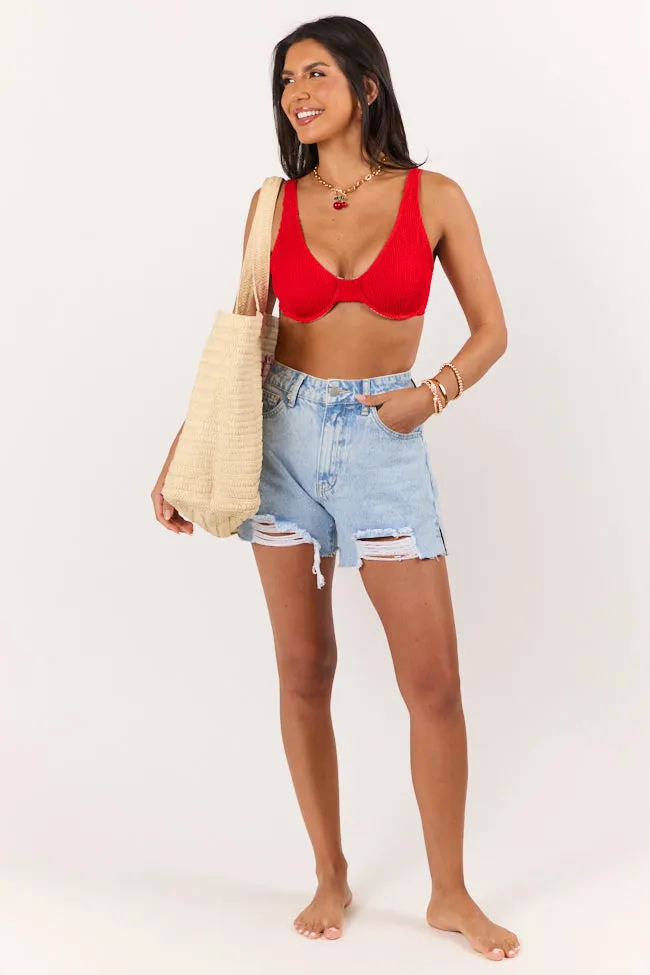 Summer Oasis Red Bikini Top PINK LILY