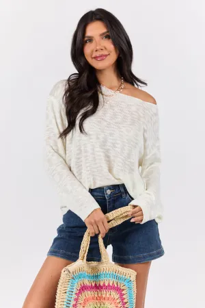 Sunset Key Ivory Sweater PINK LILY