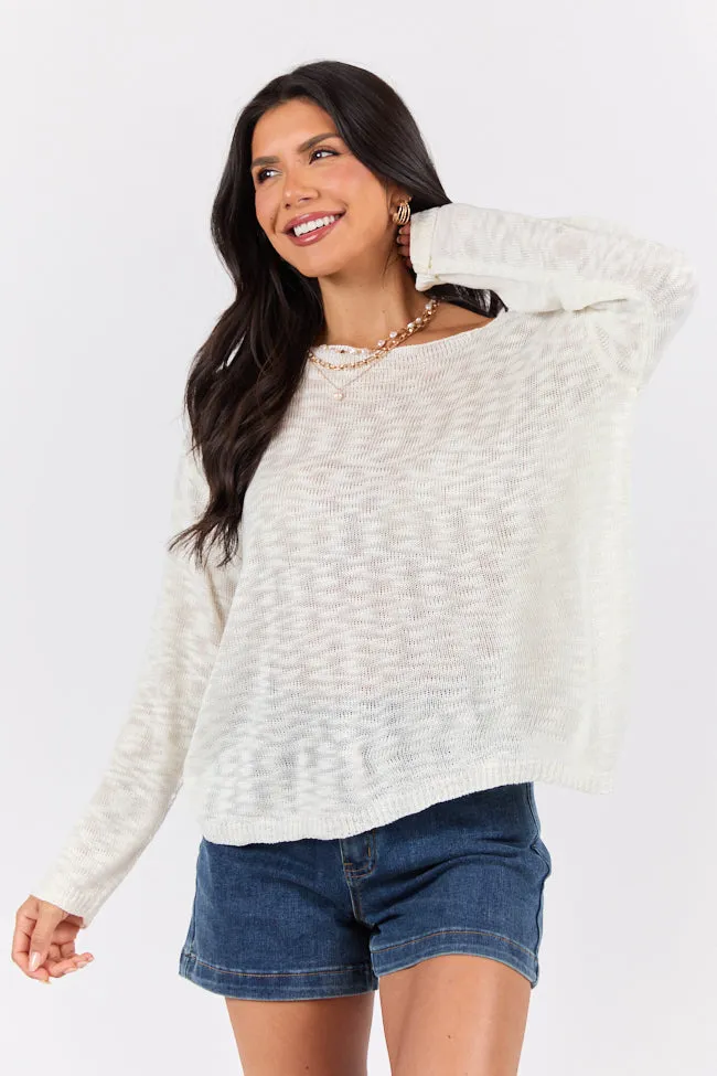 Sunset Key Ivory Sweater PINK LILY