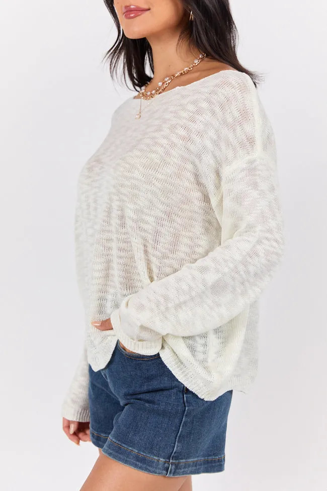 Sunset Key Ivory Sweater PINK LILY