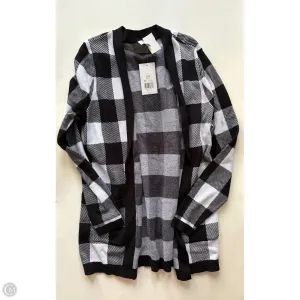Sweater Cardigan By Kim Rogers In Plaid Pattern, Size: L