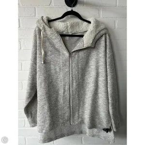 Sweater Cardigan By Loft In Cream & Grey, Size: L