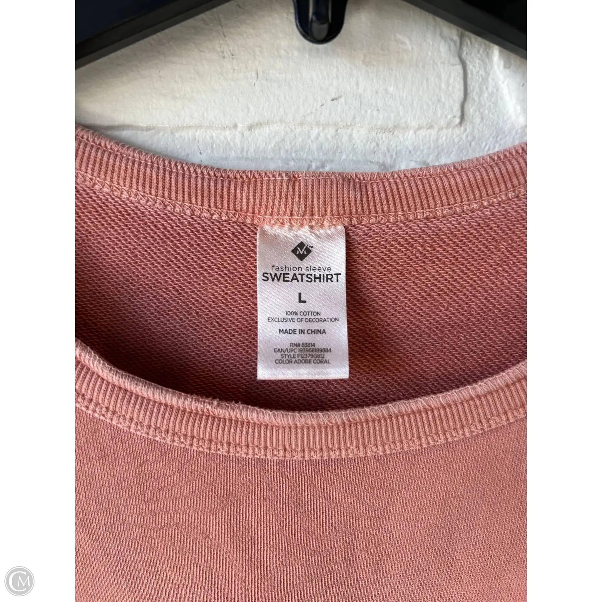 Sweatshirt Crewneck By Members Mark In Orange, Size: L