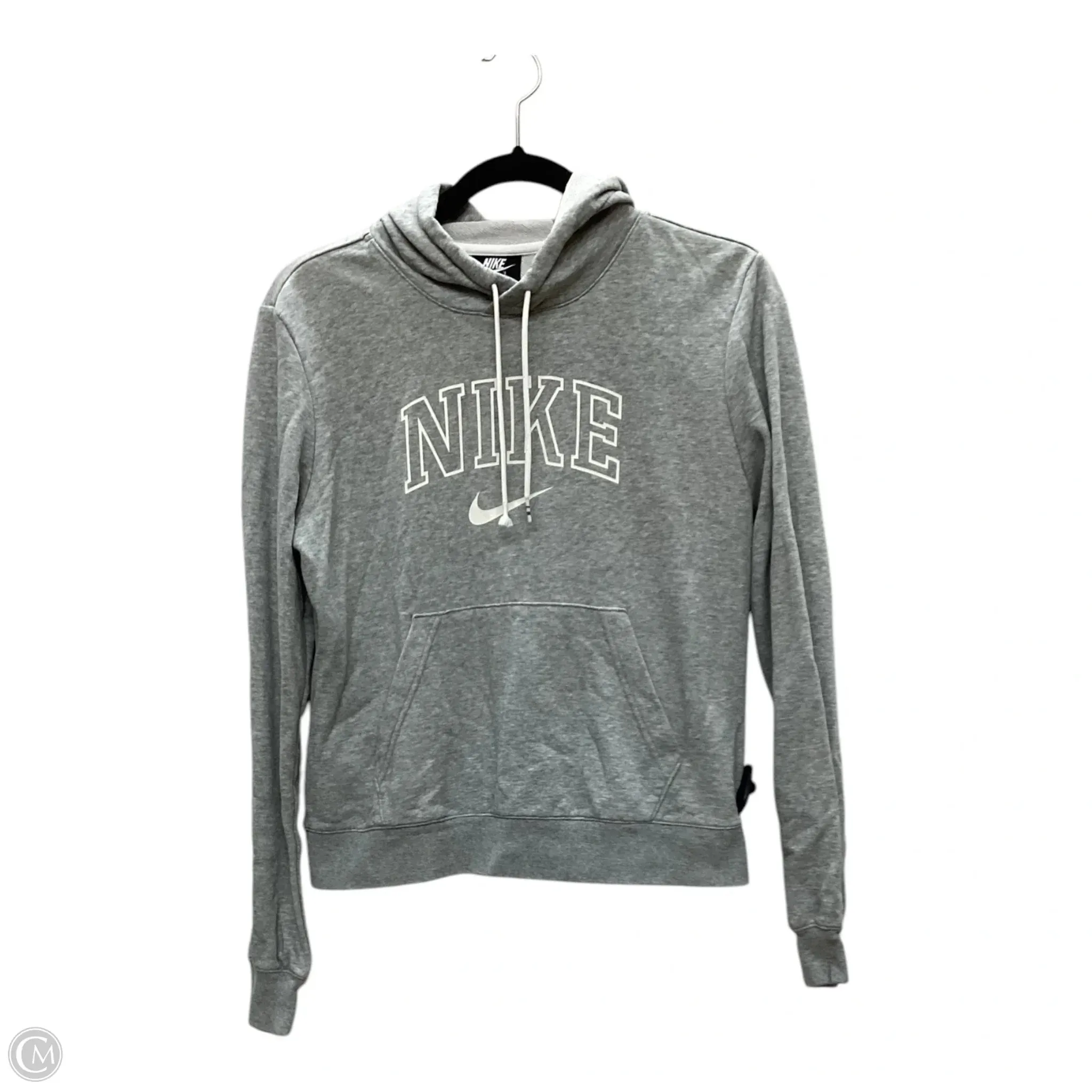 Sweatshirt Hoodie By Nike In Grey, Size: M