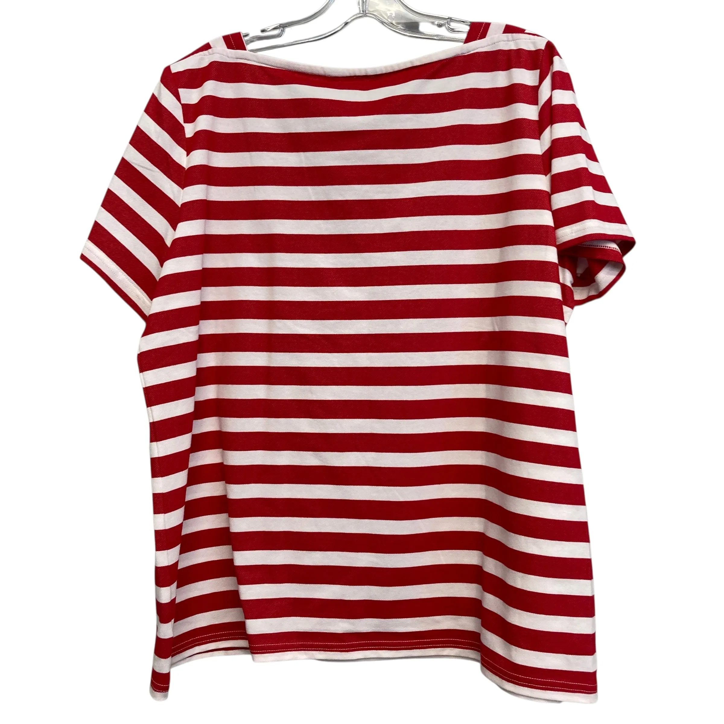 Top Ss By Liz Claiborne In Red & White, Size:Xl
