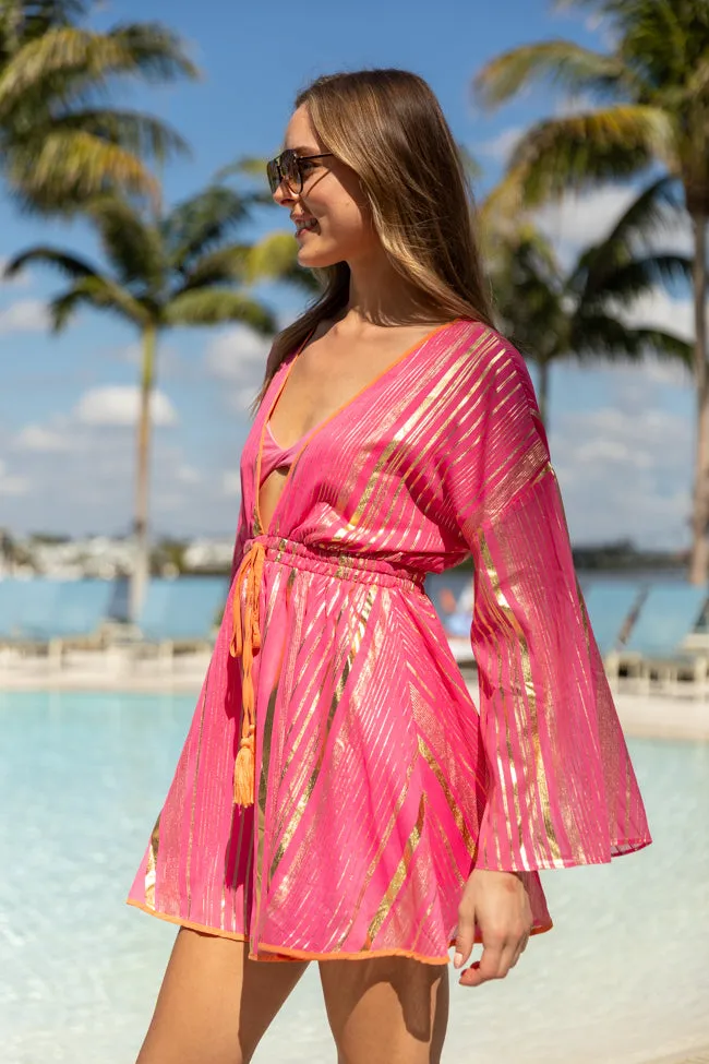 What Dreams Are Made Of Pink Gold Foil Detail Cover Up PINK LILY