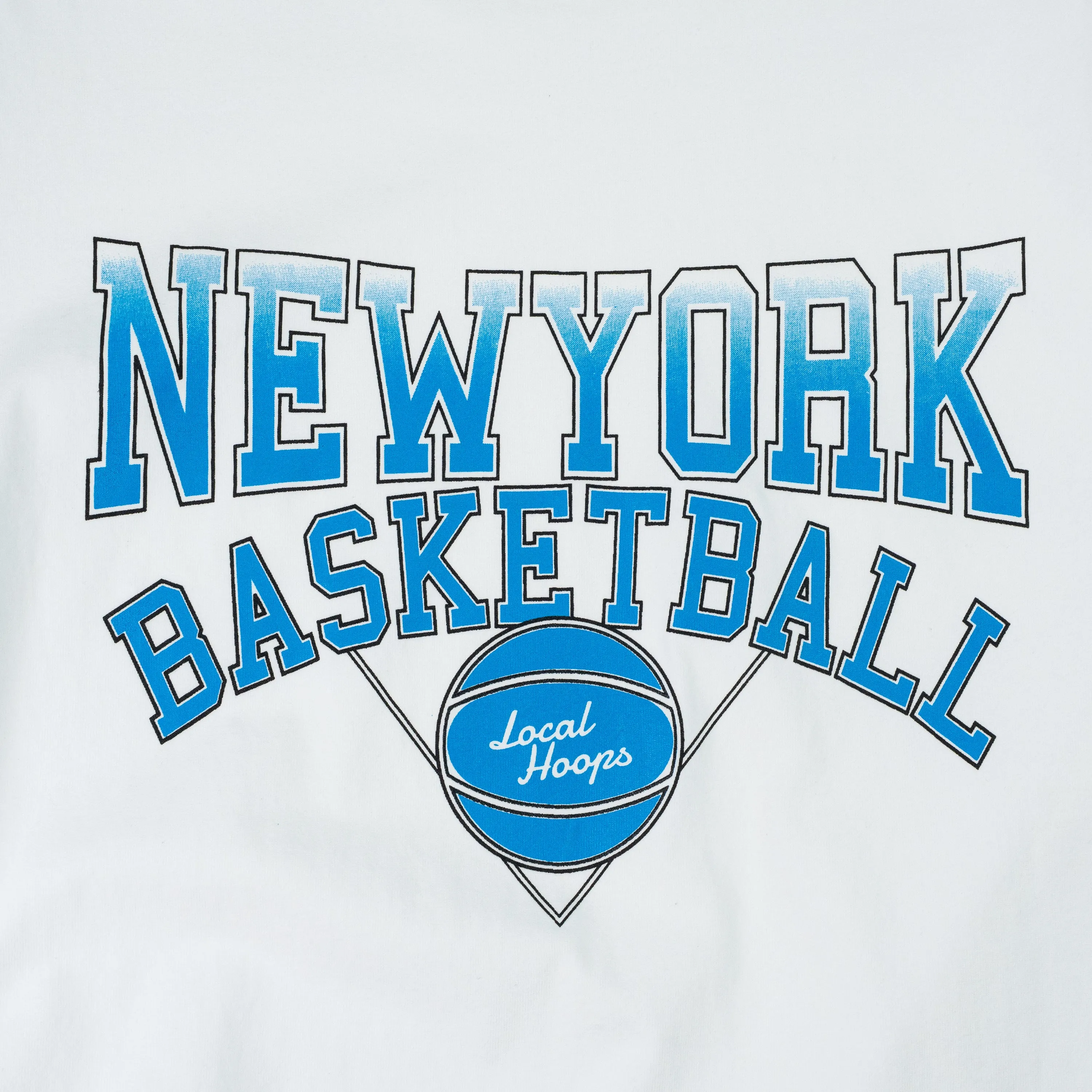 White Heavy New York Basketball Tee LOCAL HOOPS