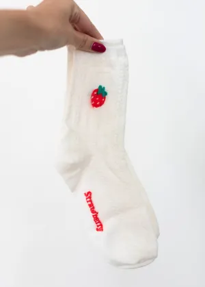 White Strawberry Socks