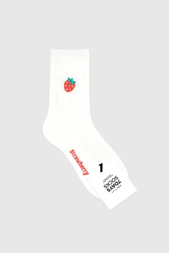 White Strawberry Socks