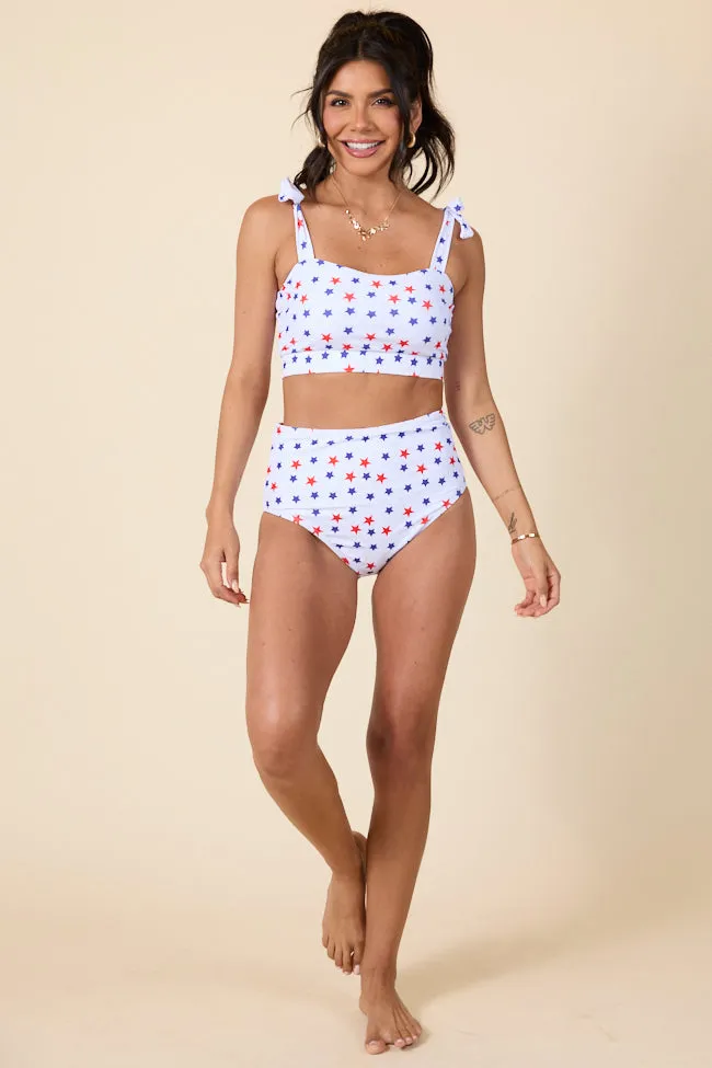 Wish Upon A Star Tie Shoulder Bikini Top PINK LILY