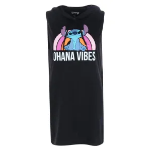 Women's Ohana Vibes Stitch Sleeveless Hooded Sleep Shirt Gown