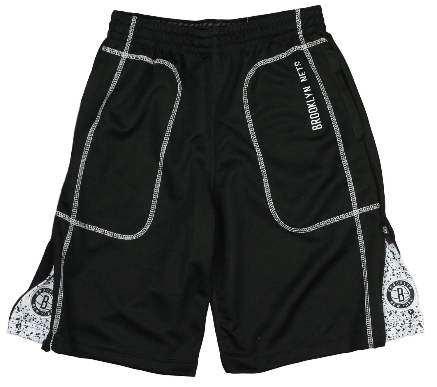 Zipway NBA Youth Brooklyn Nets Waffle Athletic Basketball Shorts, Black